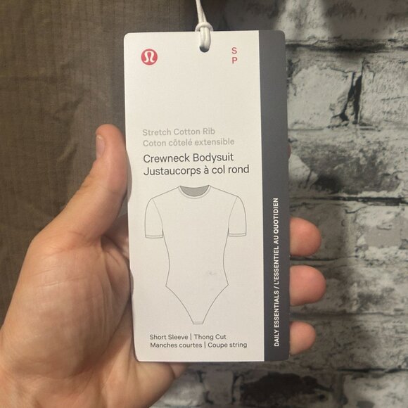 NWT Lululemon Stretch Cotton Rib Crewneck SS Bodysuit Thong Size Small (WSHG) - Picture 13 of 16